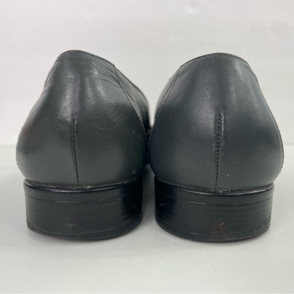 Trotters Vintage Haley Grey Herringbone Woven Leather Horse Bit Classic Loafer - Picture 9 of 15